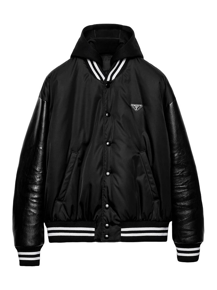 Oversized Nylon Bomber Jacket