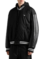 Oversized Nylon Bomber Jacket