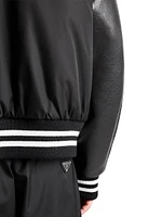 Oversized Nylon Bomber Jacket