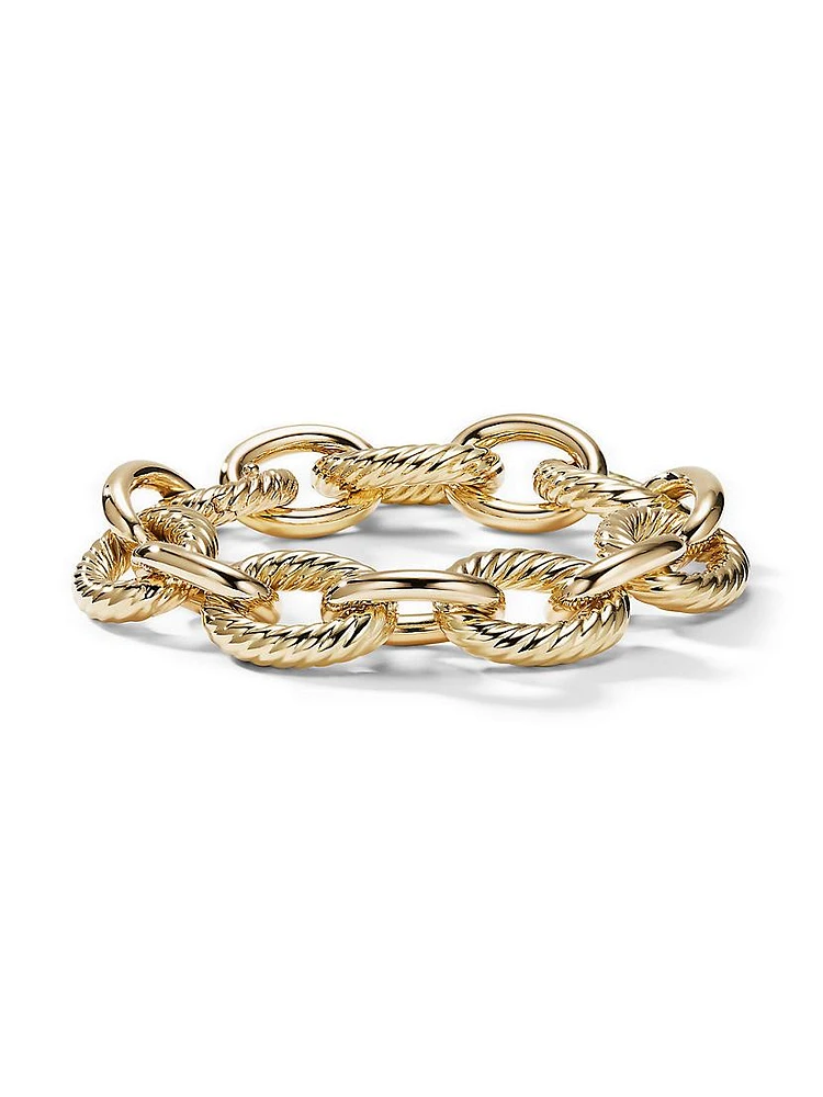 Oval Link Chain Bracelet 18K Yellow Gold, 17MM