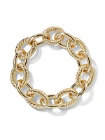 Oval Link Chain Bracelet 18K Yellow Gold, 17MM