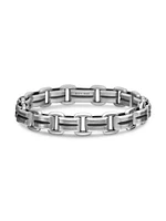 Deco Beveled Link Bracelet Sterling Silver