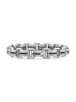 Deco Beveled Link Bracelet Sterling Silver