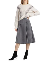 Lessy Embellished Rib-Knit Wool Sweater