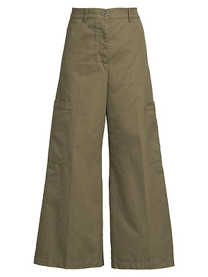 Quiz Cotton Wide-Leg Trousers