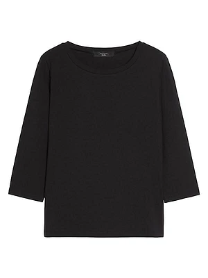 Scoopneck Jersey Three-Quarter Sleeve Shirt