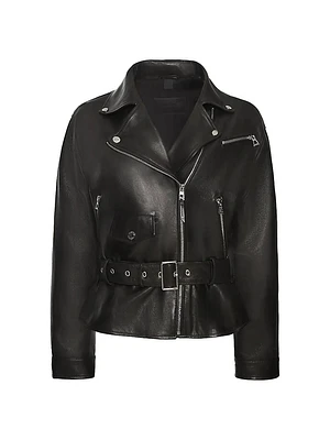 Arielle Leather Belted Jacket