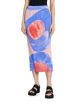 Backlight Plissé Midi-Skirt