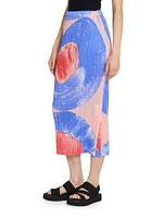 Backlight Plissé Midi-Skirt