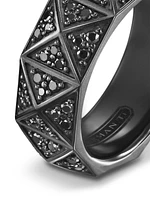 Pyramid Band Ring in Black Titanium