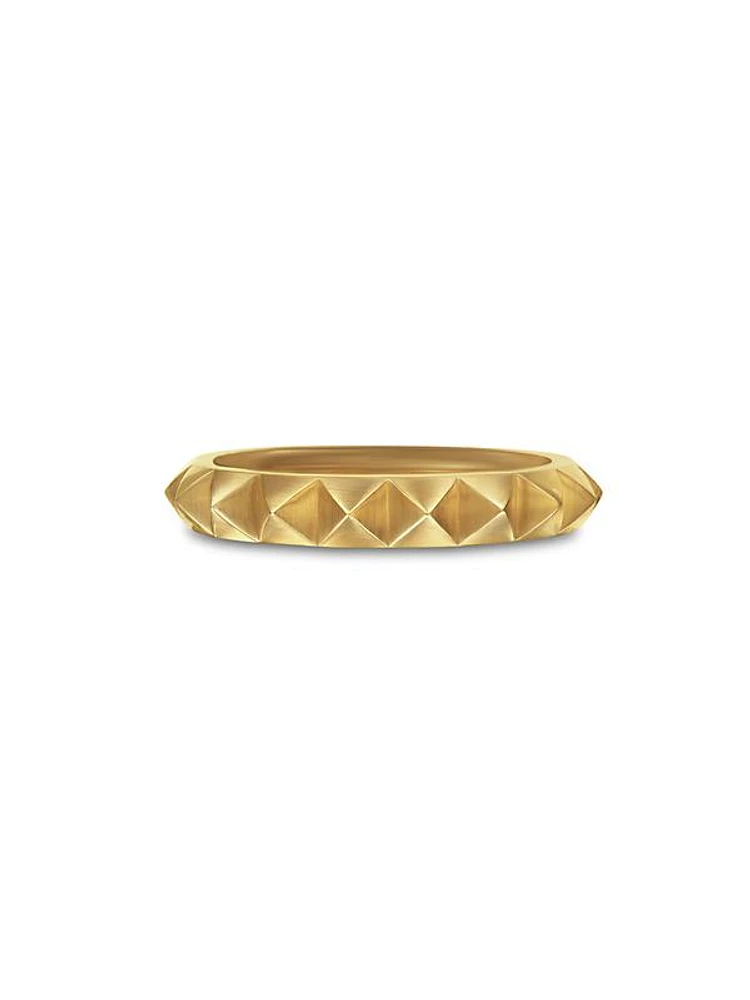 Pyramid Band Ring in 18K Yellow Gold, 4MM