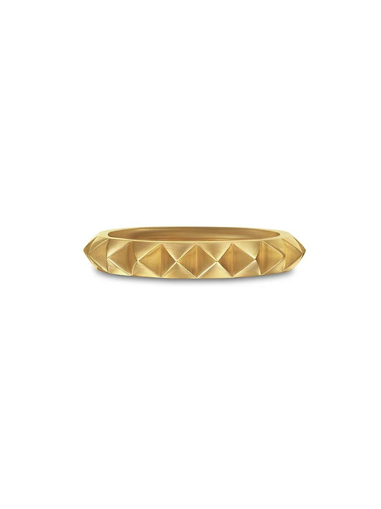 Pyramid Band Ring 18K Yellow Gold, 4MM