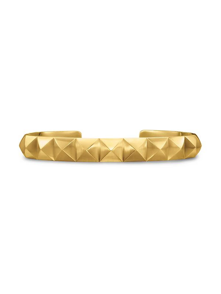 Pyramid Cuff Bracelet in 18K Yellow Gold, 9.3MM