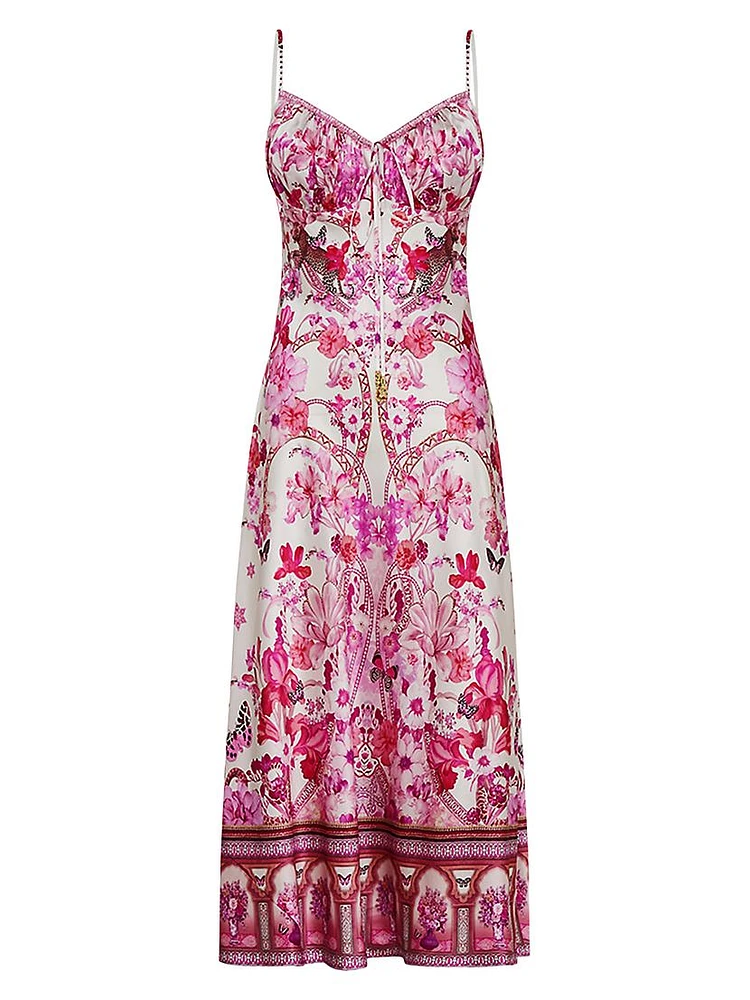 Botanical Silk Bias-Cut Slipdress