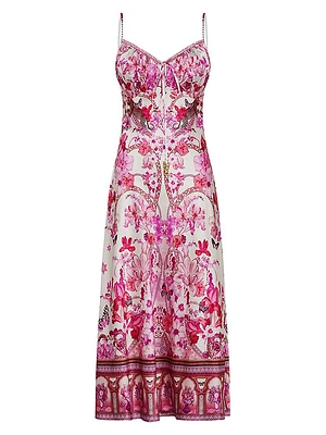 Botanical Silk Bias-Cut Slipdress