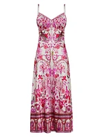 Botanical Silk Bias-Cut Slipdress