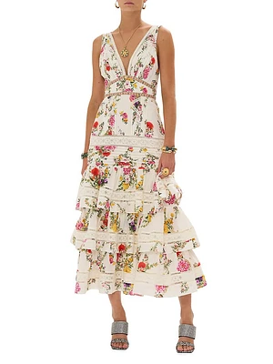 Ruffled Tiered Hem Dress