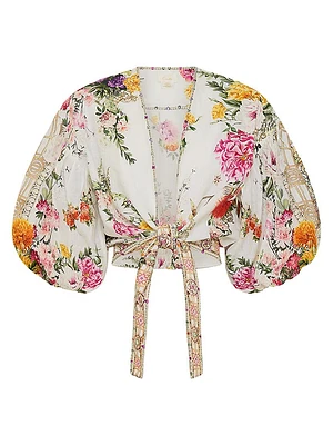 Floral Linen Crop Top