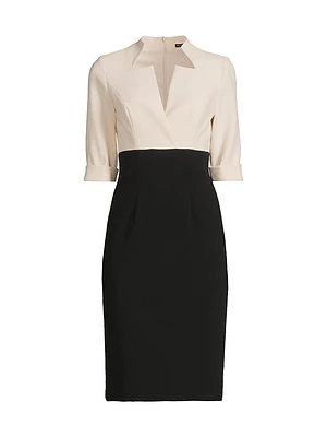 Vespera Two-Tone Sheath Dress