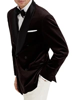 One and a Half Breasted Tuxedo Jacket with Shawl Lapels