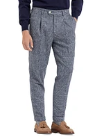 Prince of Wales Leisure Fit Trousers with Pleats