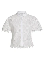 Lace Short-Sleeve Blouse