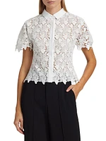 Lace Short-Sleeve Blouse