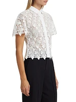 Lace Short-Sleeve Blouse