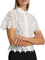 Lace Short-Sleeve Blouse