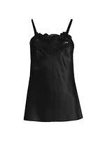 Lace Appliqué Silk Charmeuse Cami
