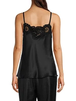 Lace Appliqué Silk Charmeuse Cami