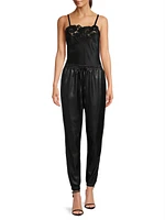 Lace Appliqué Silk Charmeuse Cami