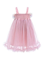 Baby & Little Girl's Rainbow Ruffle Trapeze Dress