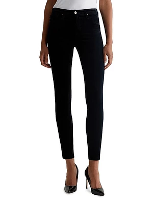 Farrah Velvet Mid-Rise Skinny Jeans