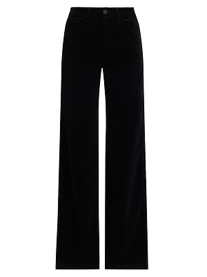 Clayton Velvet High-Rise Wide-Leg Pants