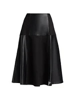 Lucy Patchwork Faux Leather & Suede Midi-Skirt