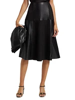 Lucy Patchwork Faux Leather & Suede Midi-Skirt