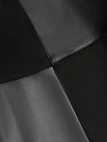 Lucy Patchwork Faux Leather & Suede Midi-Skirt