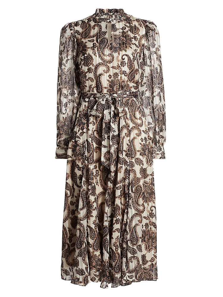 Janice Paisley Fit & Flare Midi-Dress