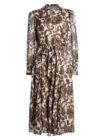Janice Paisley Fit & Flare Midi-Dress