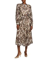 Janice Paisley Fit & Flare Midi-Dress