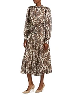 Janice Paisley Fit & Flare Midi-Dress