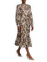 Janice Paisley Fit & Flare Midi-Dress