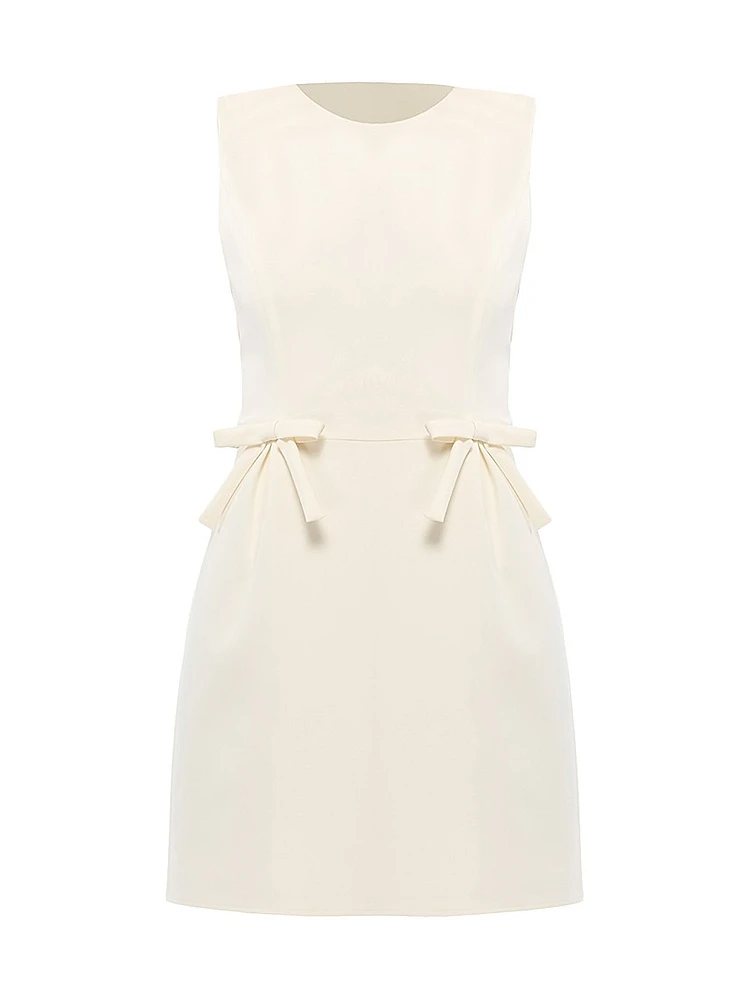London Crepe Bow Sleeveless Minidress