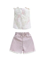 Baby Girl's & Little Floral Bow Outfit