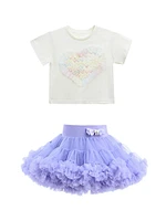 Little Girl's & Briona Heart Skirt Outfit