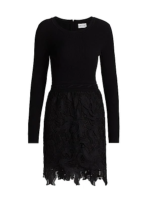 Katie Lace & Knit Minidress