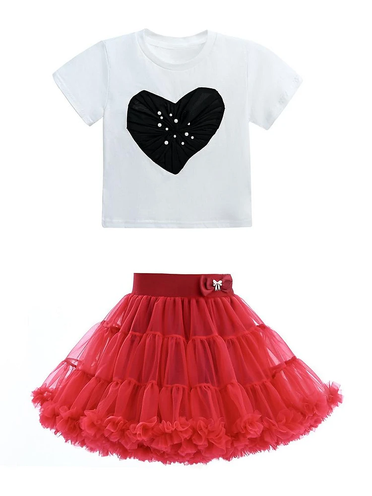 Little Girl's & Avalon Heart Skirt Outfit