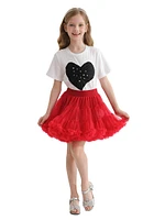 Little Girl's & Avalon Heart Skirt Outfit