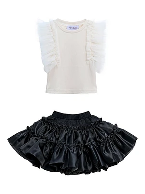 Little Girl's & Ruth Ruffle Skirt Outfit